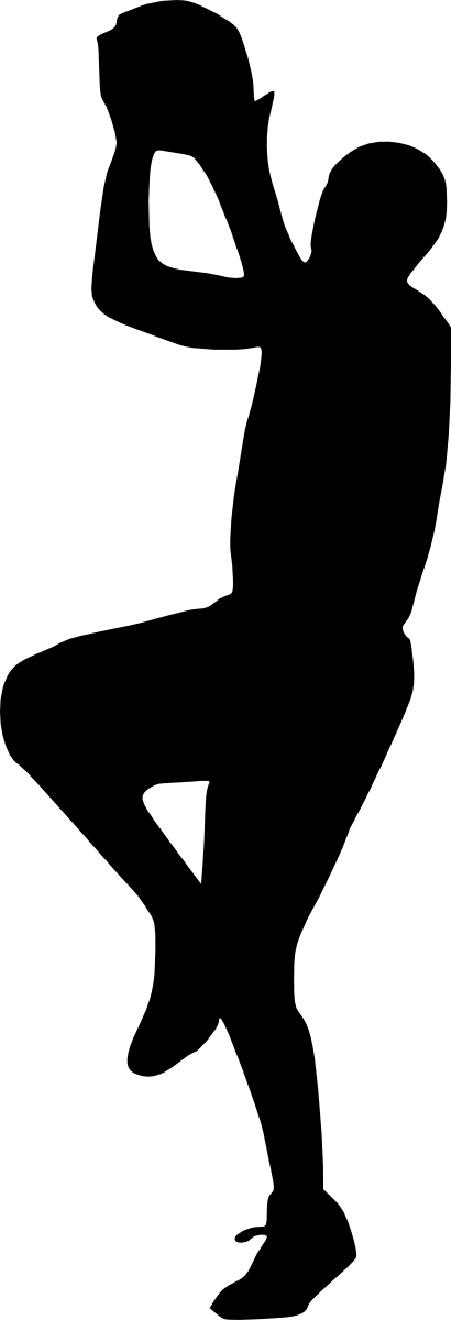 Basketball Player Silhouette Png - Portable Network Graphics (410x1200), Png Download