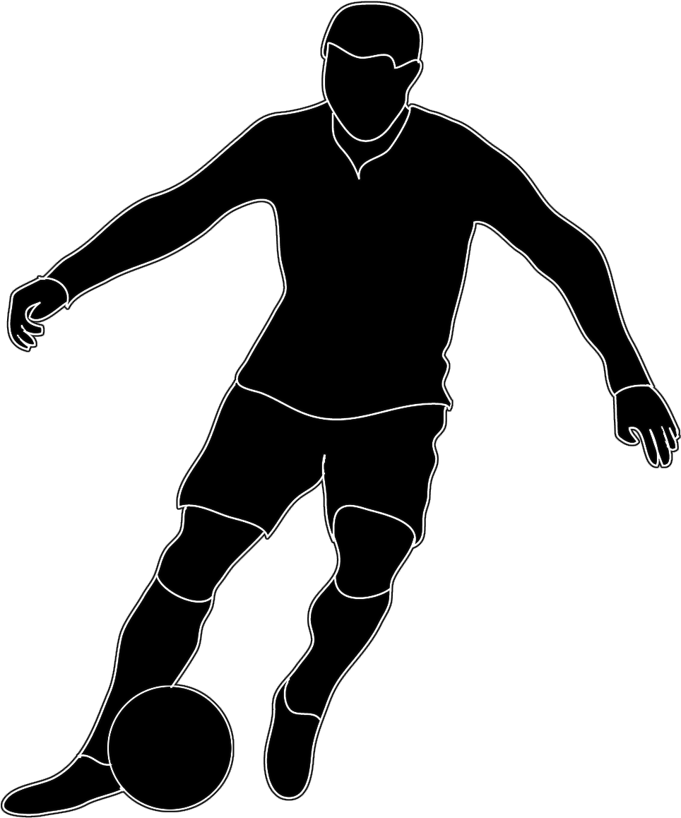 Download Black White Silhouette Soccer Player - Football Players
