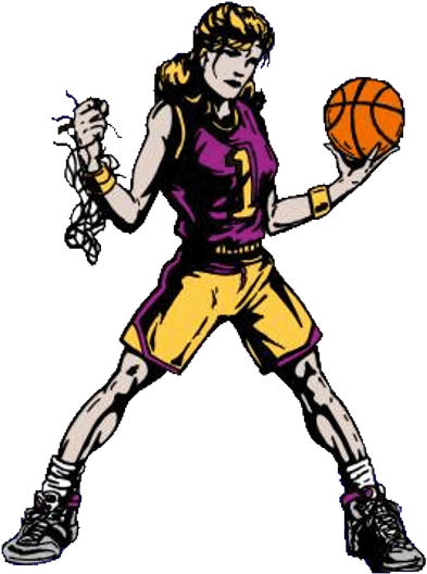 Girls Basketball High School Clipart - Girls Basketball Gif (407x550), Png Download