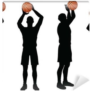 Basketball Players Silhouette Collection In Free Throw - Basketball (400x400), Png Download