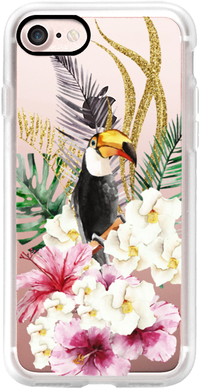 Casetify Iphone 7 Classic Grip Case - Floral Tote Bag. Exotic Floral Bag (282x560), Png Download