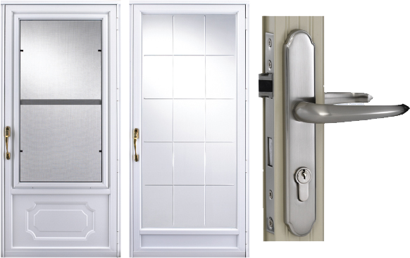 Sliding Screen Door Parts For Decor Sliding Patio Screen - Exterior Doors With Glass And Screen (582x367), Png Download