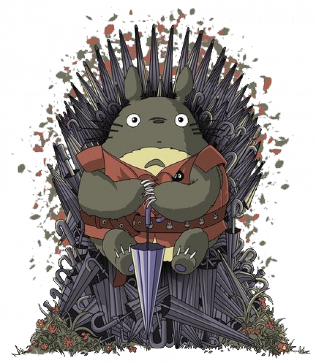 Totoro On The Iron Throne - Umbrella Throne (640x736), Png Download