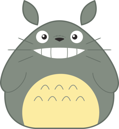 Black And White Library Totoro By Justin - Clipart Totoro (400x434), Png Download