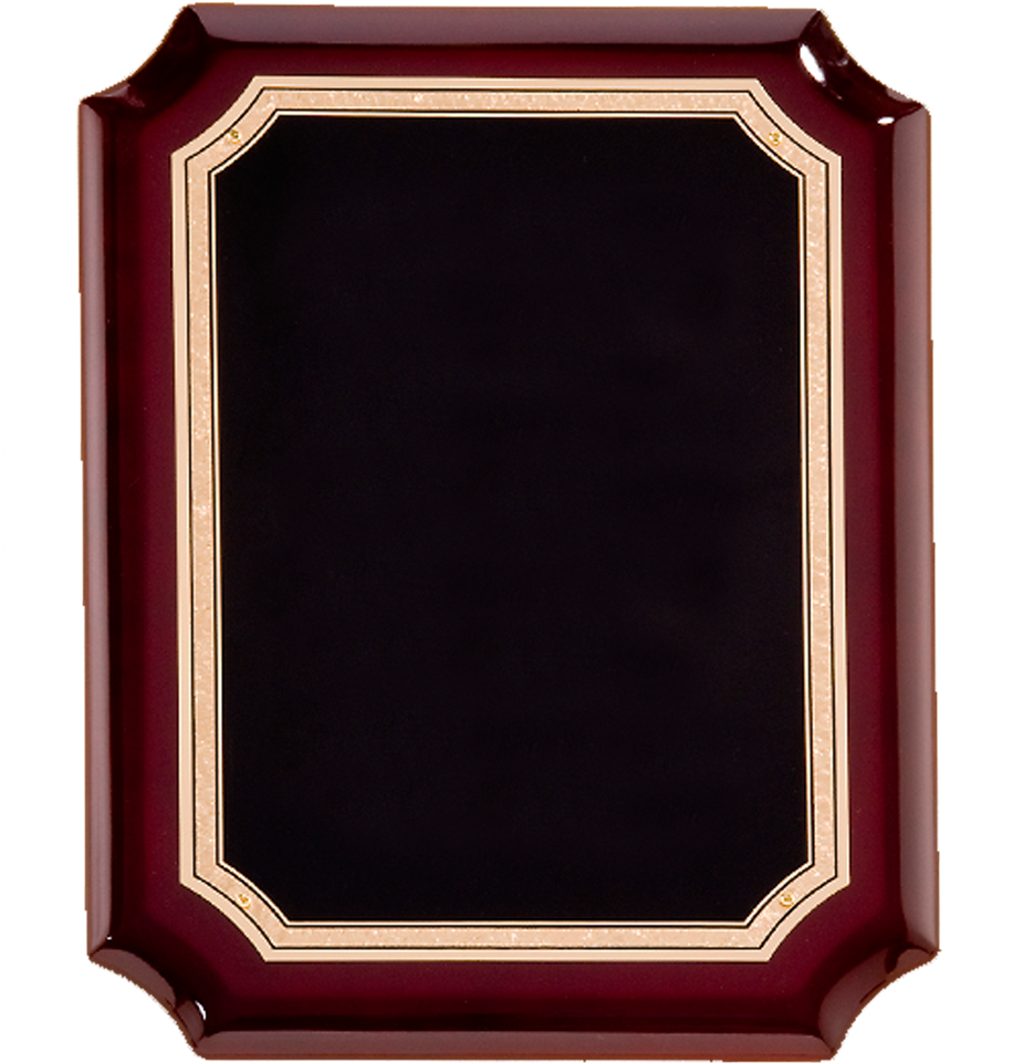 Shop - 8 X 10 1/2 Gloss Rosewood Stained Plaque With Gold (1000x1000), Png Download