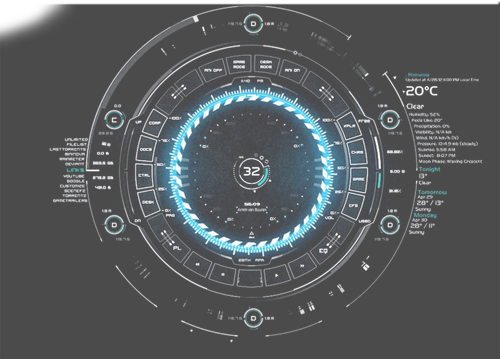 Futuristic Png Clock Editing Background - Futuristic Photo Editing Png (500x359), Png Download