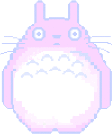 💖not My Art💖 Kawaii Totoro Kawaii Pink Totoro Myneig - Pastel Sticker Pink Transparent (472x566), Png Download