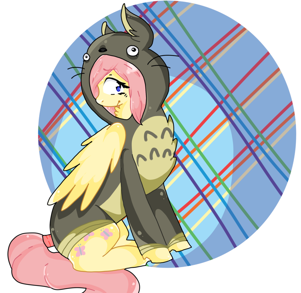 Pinkabutt, Fluttershy, My Neighbor Totoro, Safe, Solo - Cartoon (1024x1024), Png Download