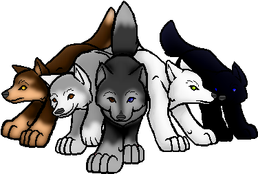 Wolf Pack Png Clip Art Library Stock - Pack Of Wolves Animated (458x311), Png Download