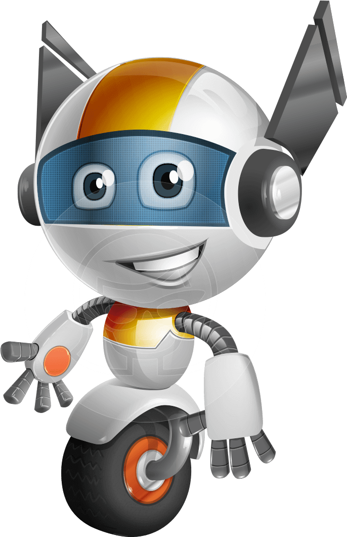 Robot Vector Cartoon Character Design - Onewheel Robot Cartoon (744x1060), Png Download