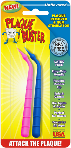 Plaque Buster Dental Flossers & Picks, 4 Ct (500x500), Png Download