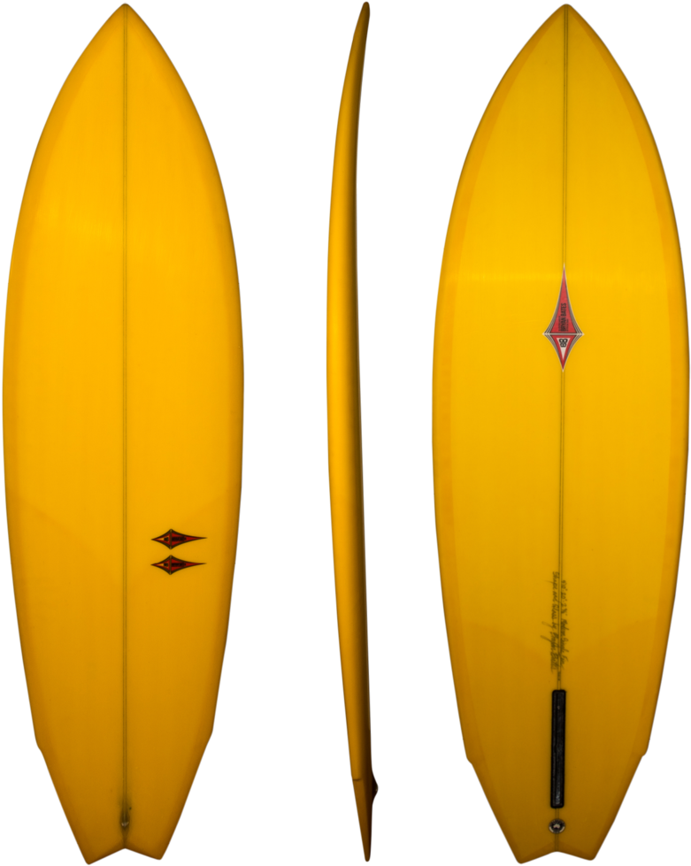 Modern Single Fin Yellow - Surfboard (1000x1000), Png Download
