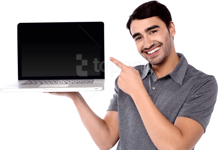 Free Png Men With Laptop Png Images Transparent - Men With Laptop Png (850x567), Png Download