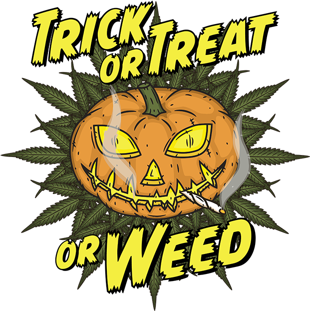 Trick Or Treat Or Weed - Illustration (630x720), Png Download