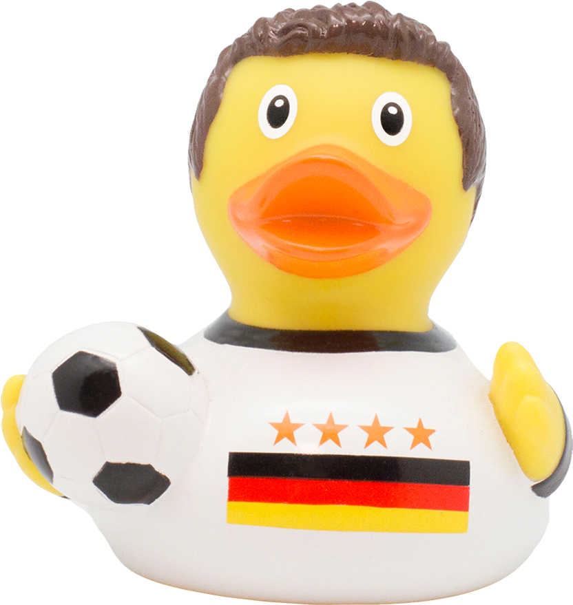 Footballer Duck With 4 Stars - Bath Toy (1100x1100), Png Download