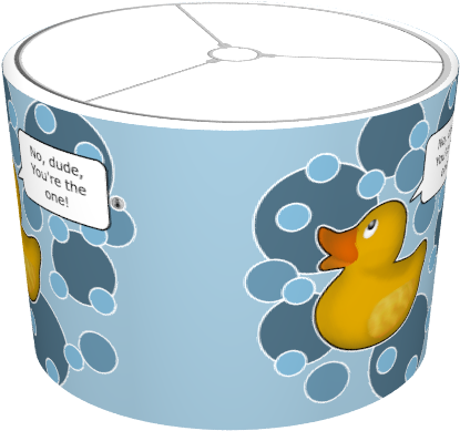 Rubber Ducky - Bubbles - Cartoon (674x516), Png Download