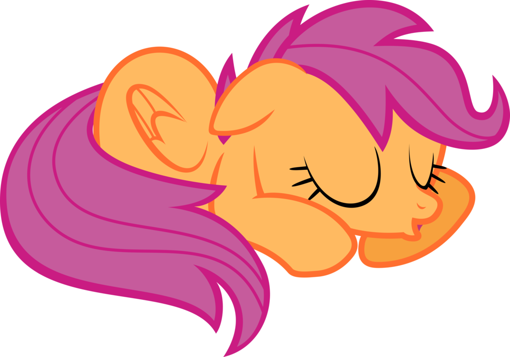 Sleeping Transparent Background - My Little Pony Scootaloo Asleep (1024x717), Png Download