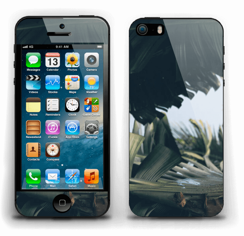 Tropical Leaves Skin Iphone 5s - Iphone Se Casing Otterbox (800x775), Png Download