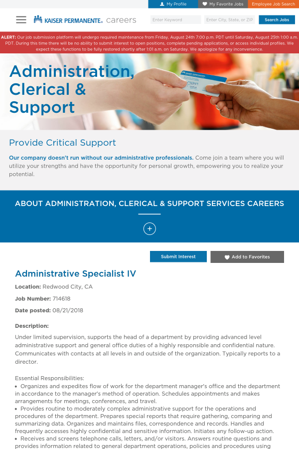 Kaiser Permanente - Web Page (600x900), Png Download