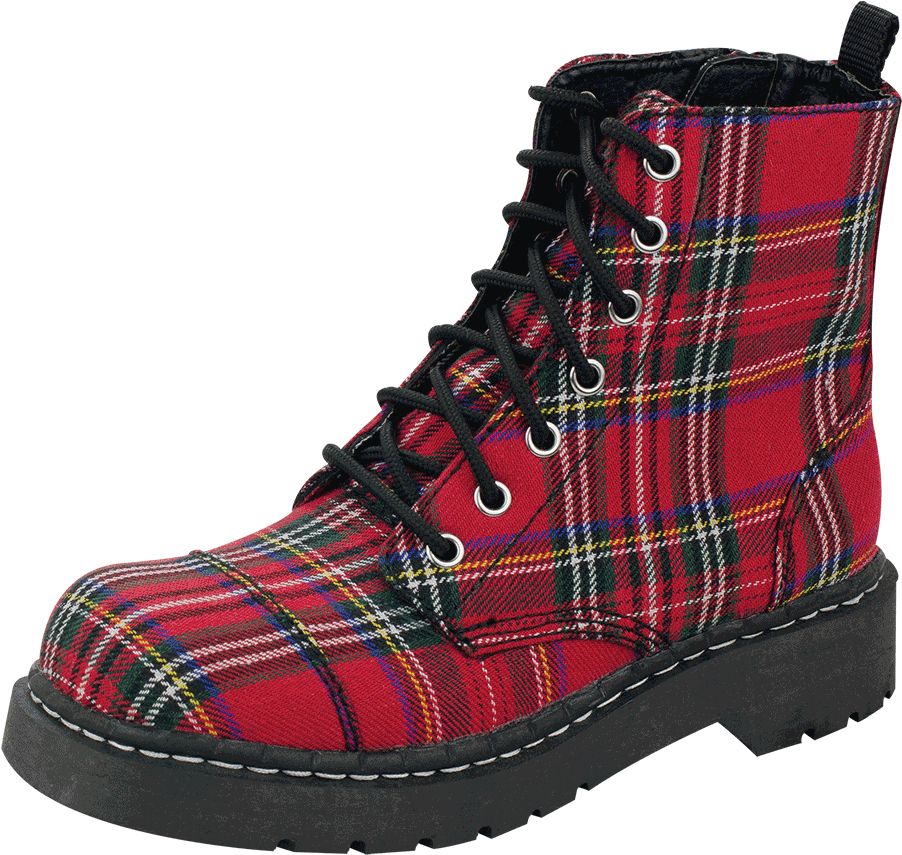 Galaxy Digital Sub Print Anarchic Combat Boot - Tartan (1096x876), Png Download