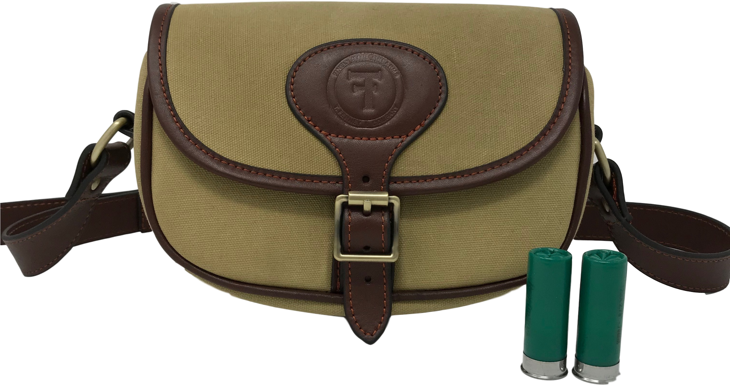 English Speed Bag Waxed Canvas And Genuine Leather - English Shotgun Ammo Bags (2508x3344), Png Download