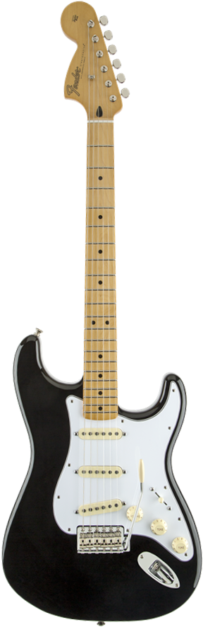 Fender Jimi Hendrix Stratocaster Black Mn - Fender Stratocaster Silhouette (455x939), Png Download