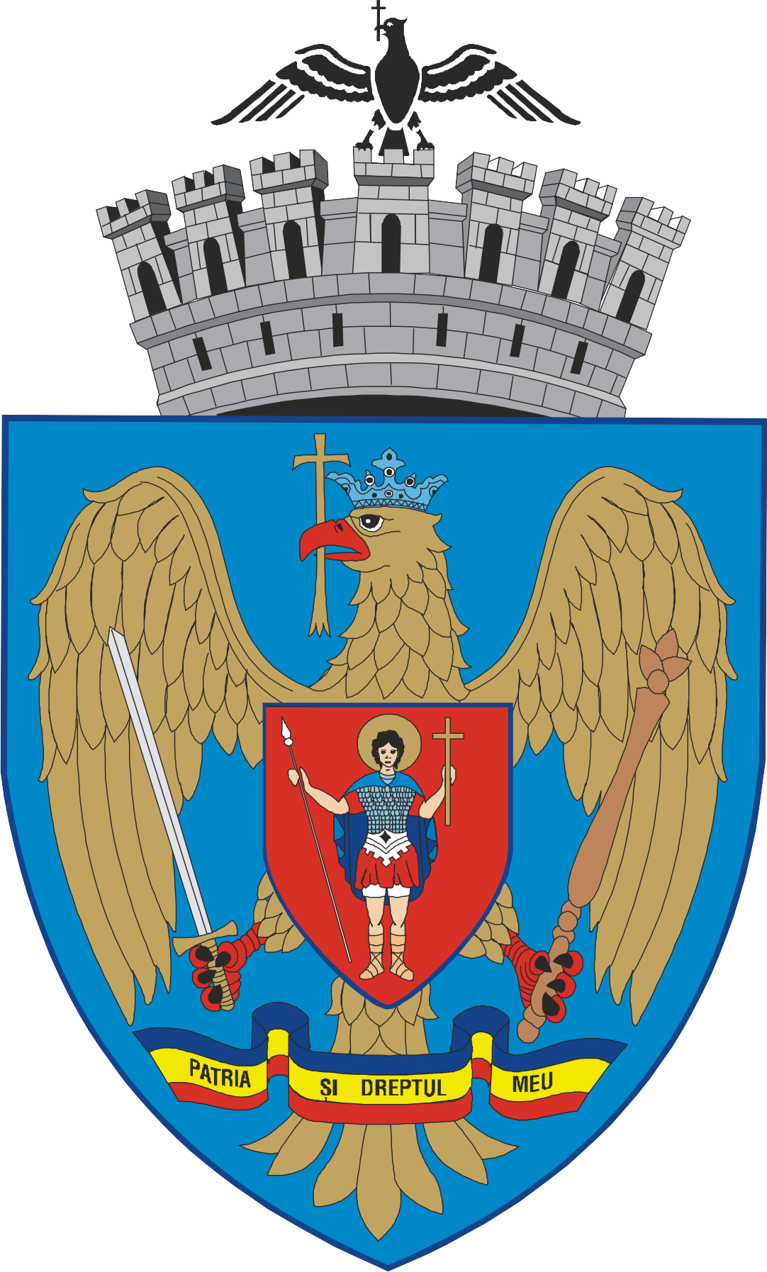 Bucharest Coat Of Arms (1082x1794), Png Download