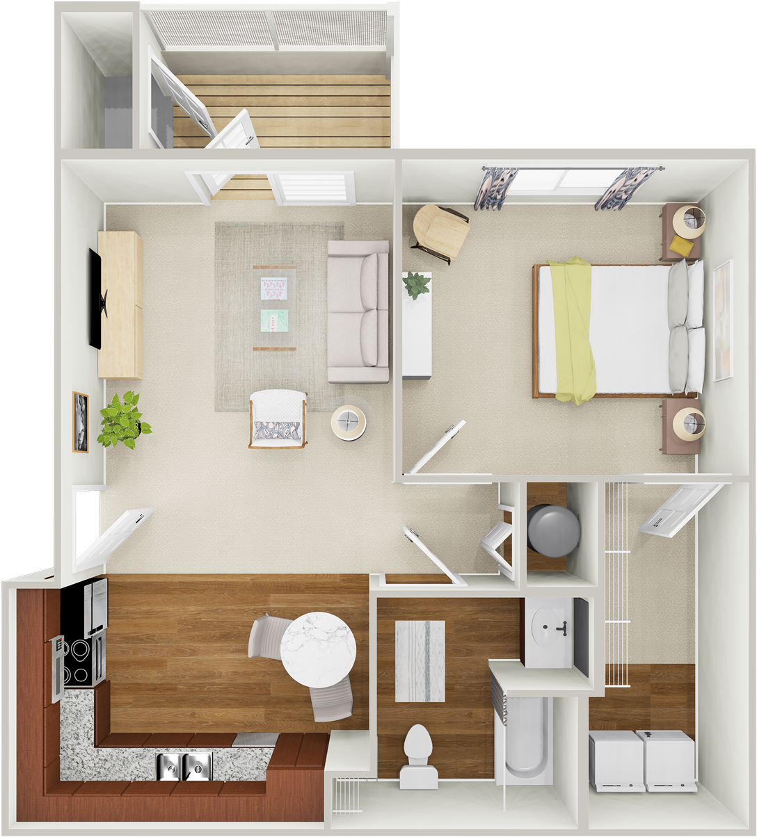 1 Bedroom Floor Plan - Ardmore New River (1329x1500), Png Download