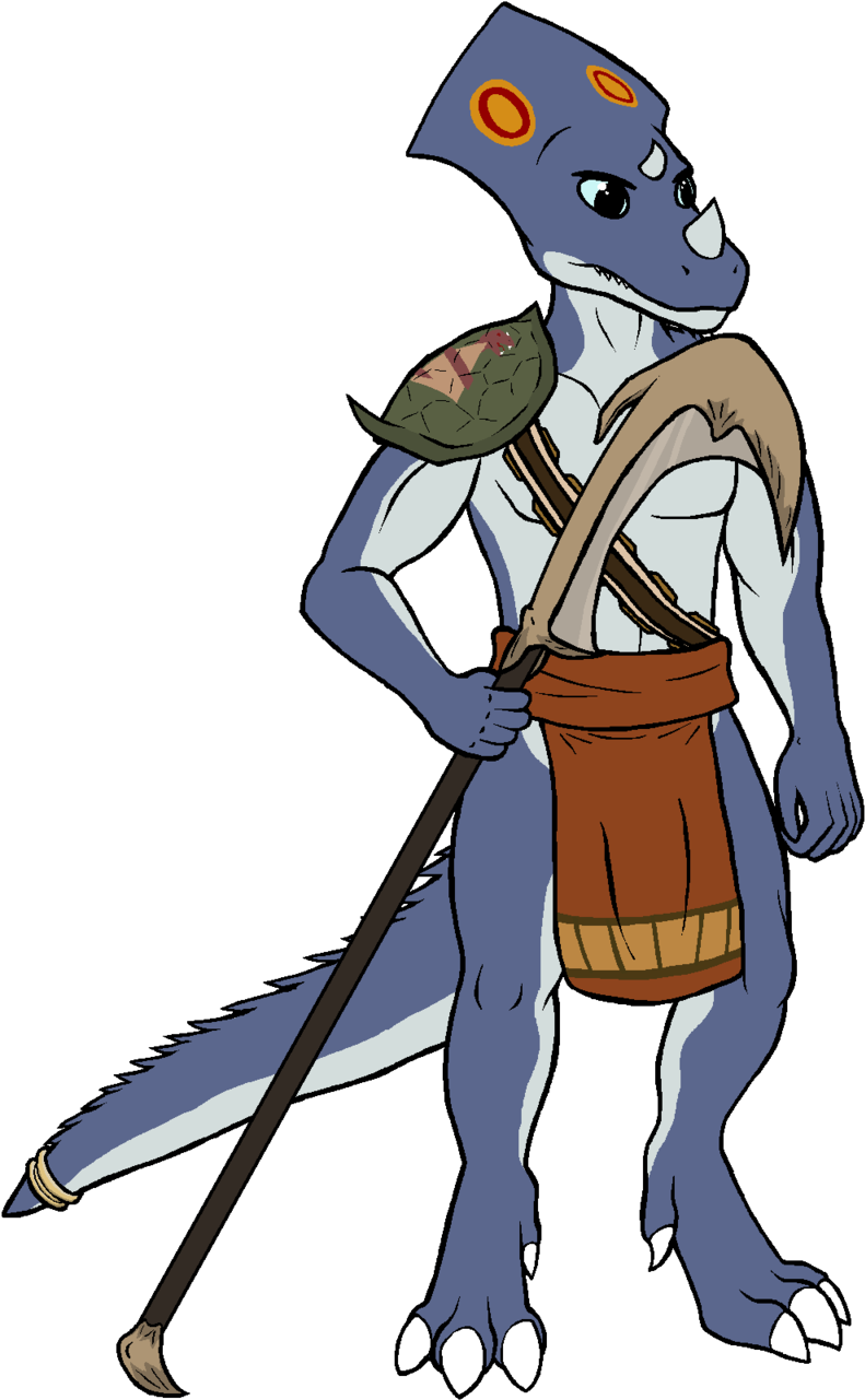“@geshouru The Dragonborn's Lizardman/dragonborn Paladin - Cartoon (1280x1360), Png Download