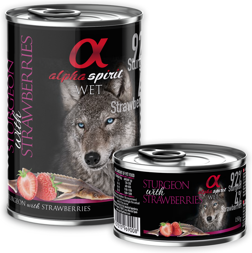 Sturgeon Strawberries For Dogs - Alpha Spirit Wet Food (1000x880), Png Download