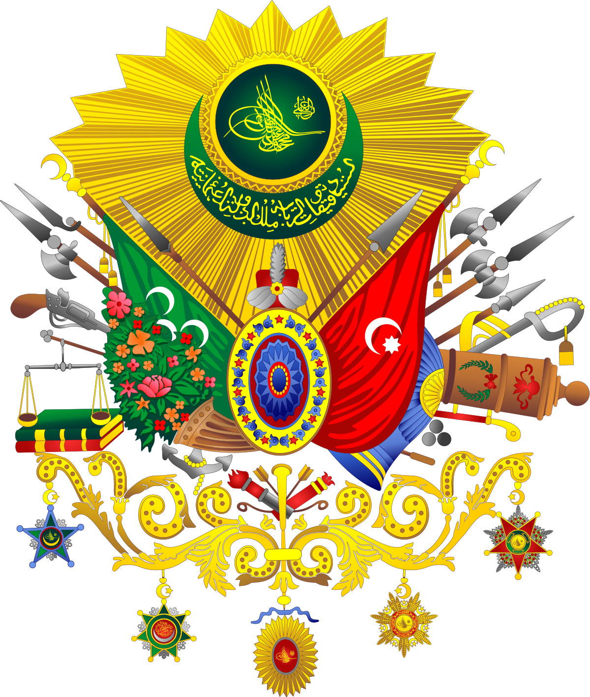 Coat Of Arms Of The Ottoman Empire - Ottoman Coat Of Arms (1200x1417), Png Download