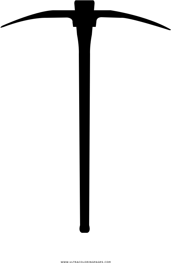 Pickaxe Coloring Page - Pickaxe Outline (1000x1000), Png Download
