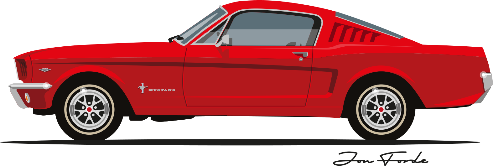 Master Lead 0027 Vector Smart Object - 1965 Mustang Fastback Vector (1635x1635), Png Download