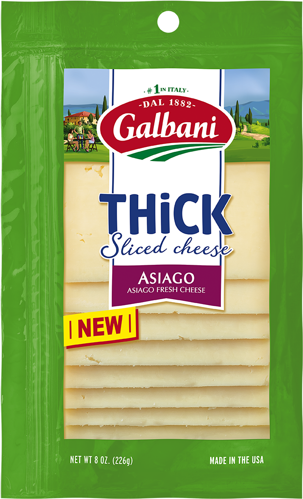 Thick Sliced Asiago - Mozzarella Cheese Slice Pack (731x1132), Png Download
