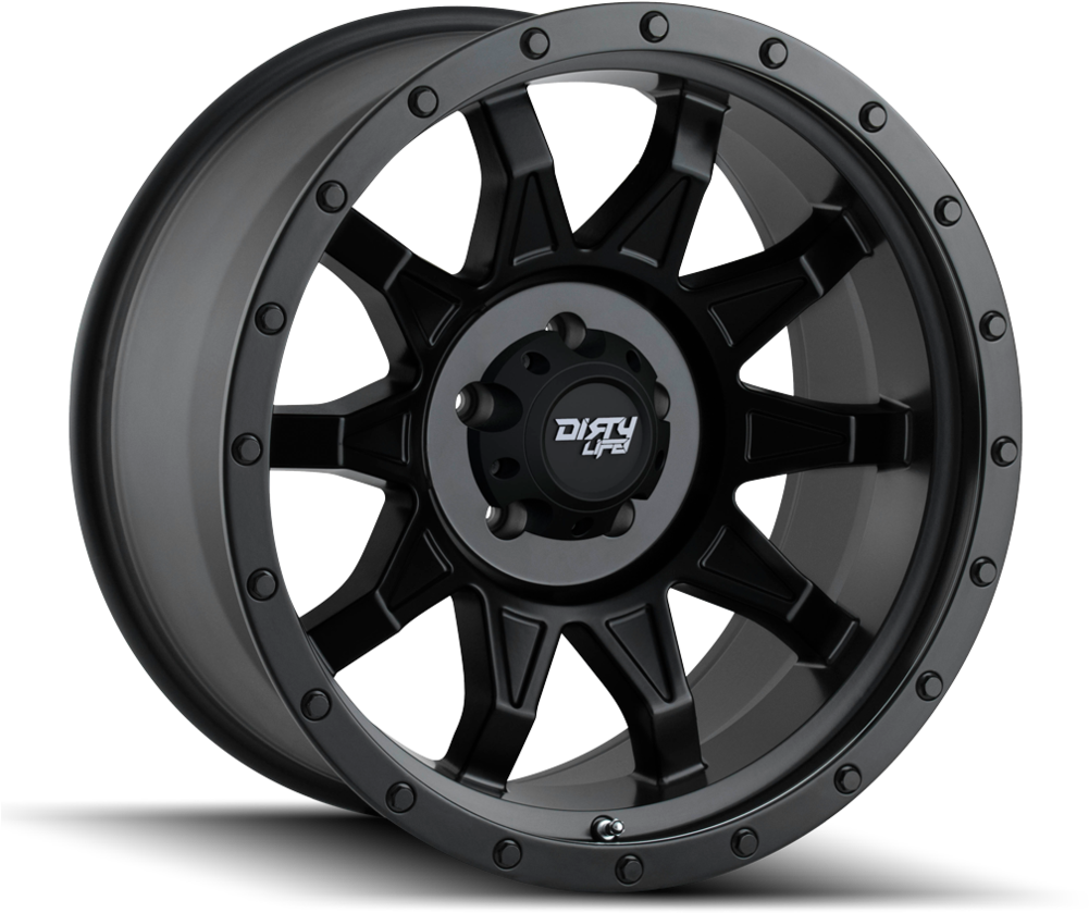 Matte Black W/ Matte Black Simulated Beadlock - Dirty Life Wheel Road Kill (1000x1000), Png Download