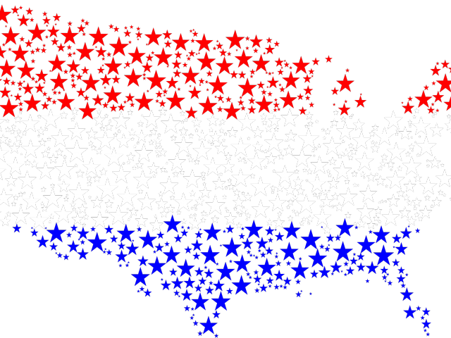 Map Of The Usa Flag Clipart Transparent - Estrellas De Estados Unidos Png (640x480), Png Download