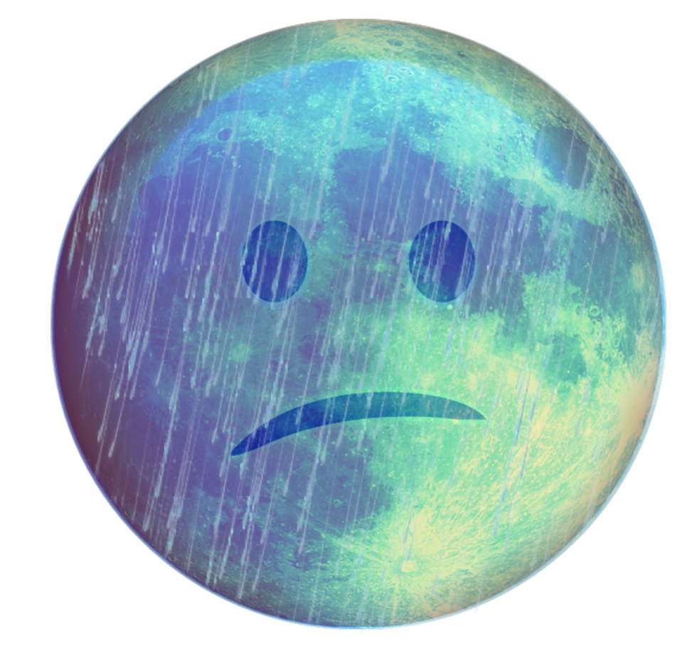 #sad #depressed #depression #face #blue #cry #emoji - Circle (1024x1024), Png Download