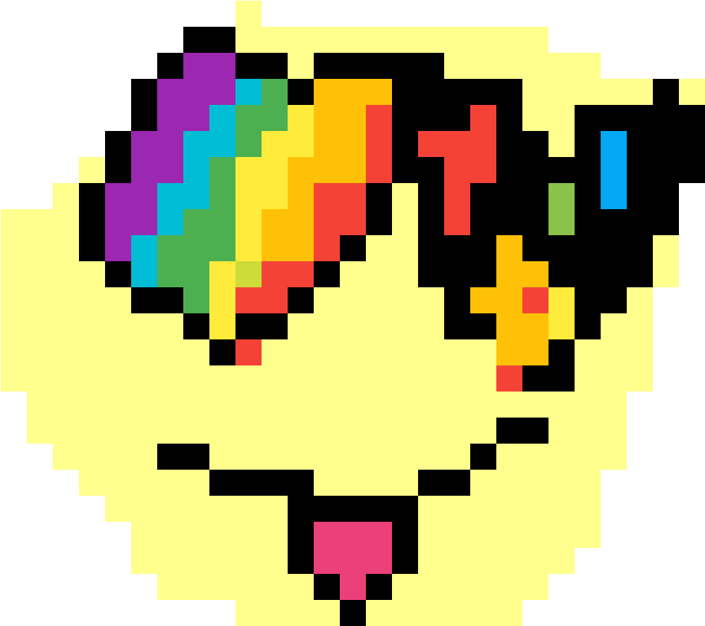 Emoji Rainbow Loving Face - Pixel Art Rainbow Heart (1184x1184), Png Download