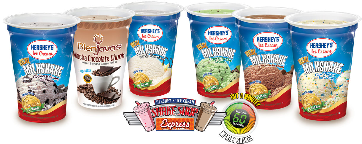Shake Shop Express Products - Hershey's Ice Cream Shake Shop (1232x498), Png Download