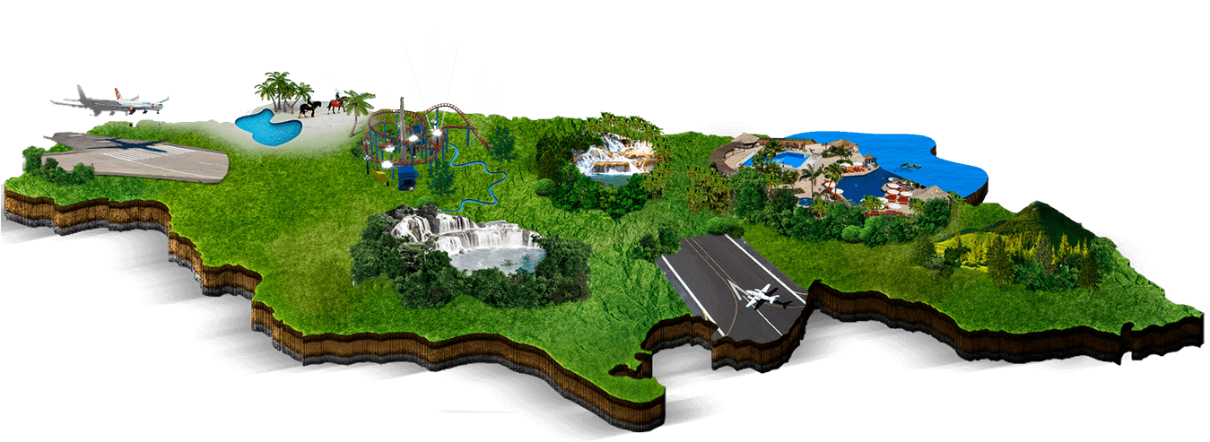 Map Of Jamaica For All-inclusive Family Vacations - Scale Model (1353x500), Png Download