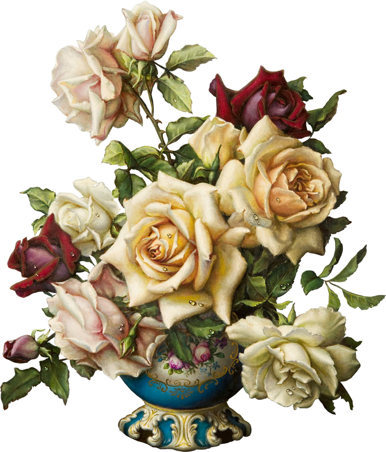 Png Клипарт "vintage Flowers" (1368x1600), Png Download