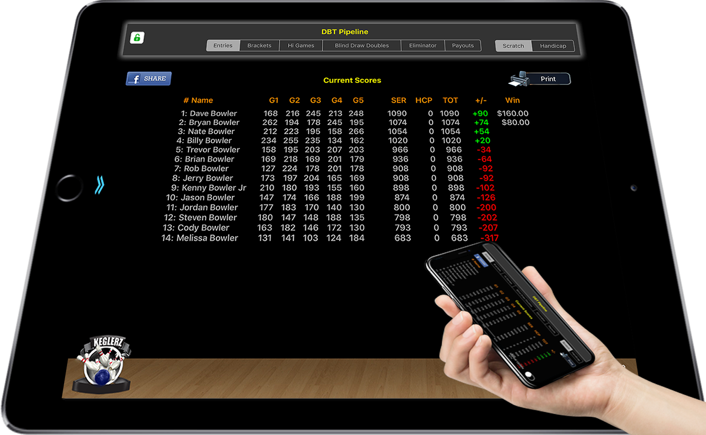 Running Bowling Sidepots Has Never Been Easier - Feature Phone (1453x897), Png Download