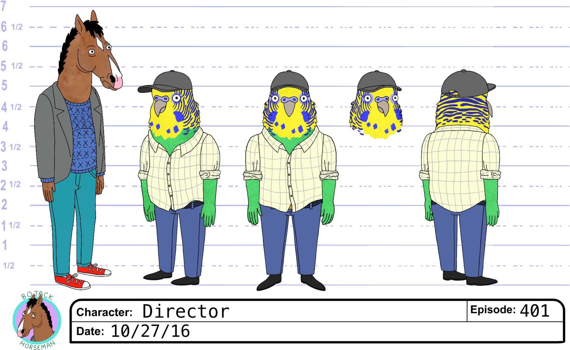 Download Bojack Horseman Model Sheets PNG Image with No Background