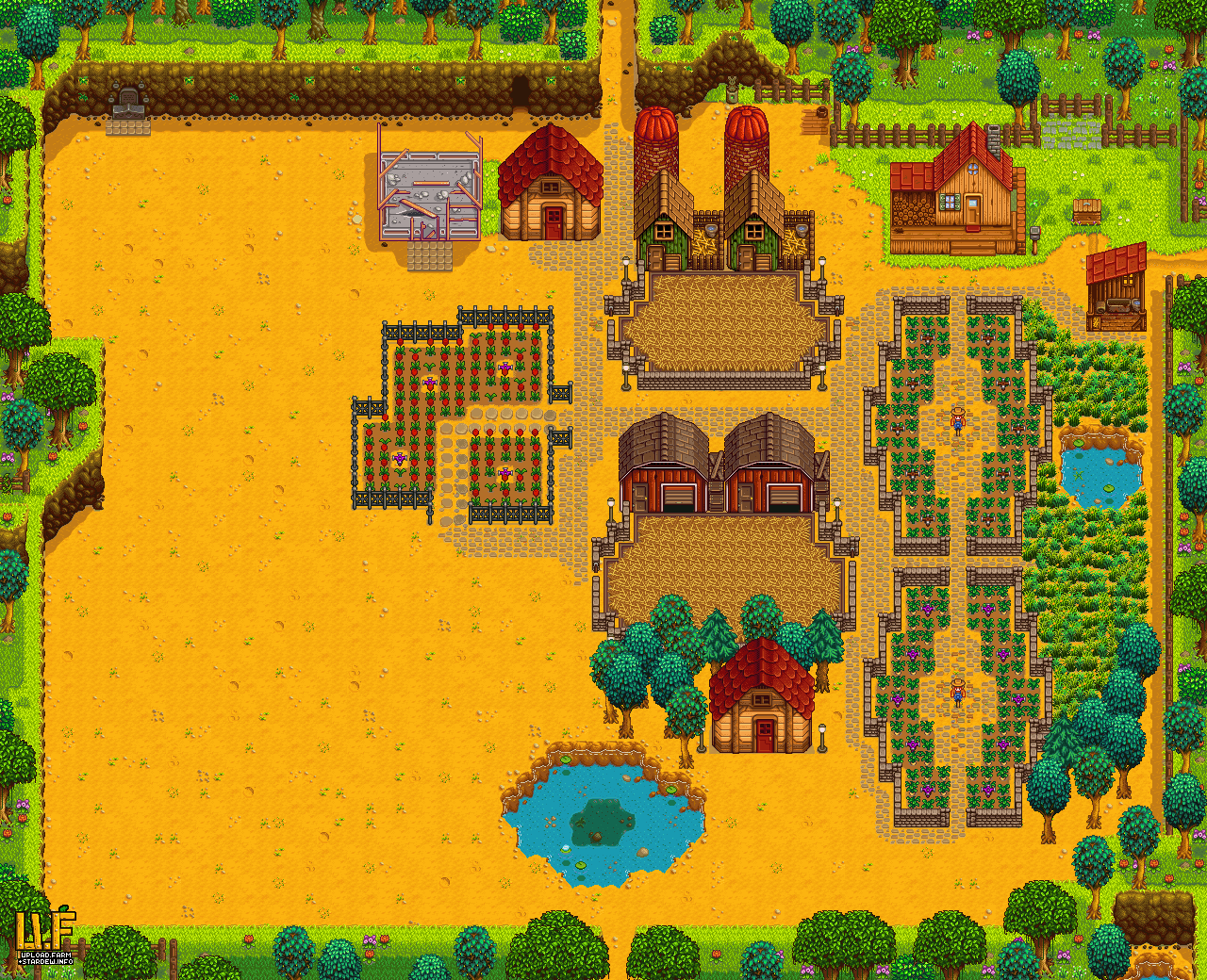 Farm Plan In Summer - Stardew Valley Farm Layout Ideas (1280x1040), Png Download