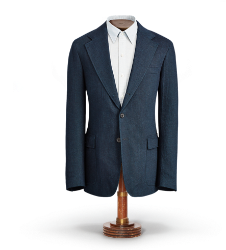 Indigo Cotton Sport Coats Trousers Ralph Lauren - Coat (506x630), Png Download