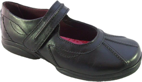 Pod Mia Black Leather School Shoes - Slip-on Shoe (650x488), Png Download