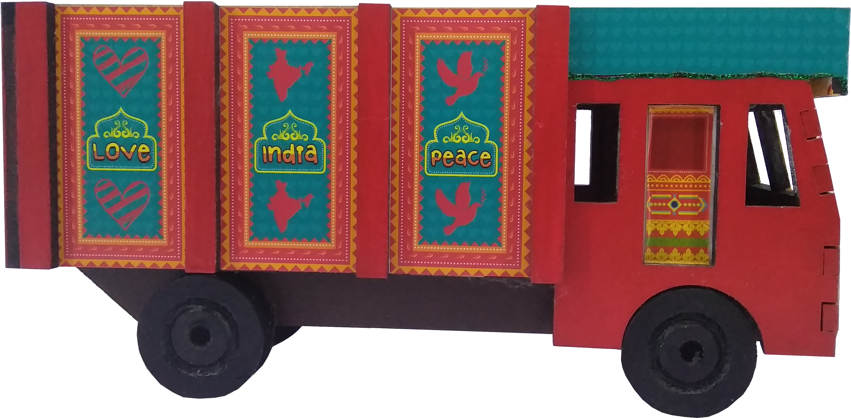 Indian Truck - Stationery Holder - Push & Pull Toy (3750x1900), Png Download