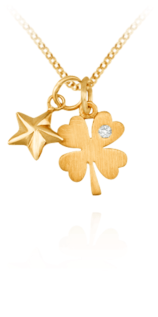 Gold Four Leaf Clover Necklace - Pendant (1500x1500), Png Download