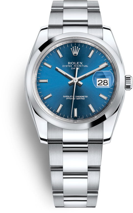 Datejust Perpetual Watch Rolex Date Automatic Oyster - Rolex Oyster Perpetual Date 34 Blue Dial (720x1100), Png Download