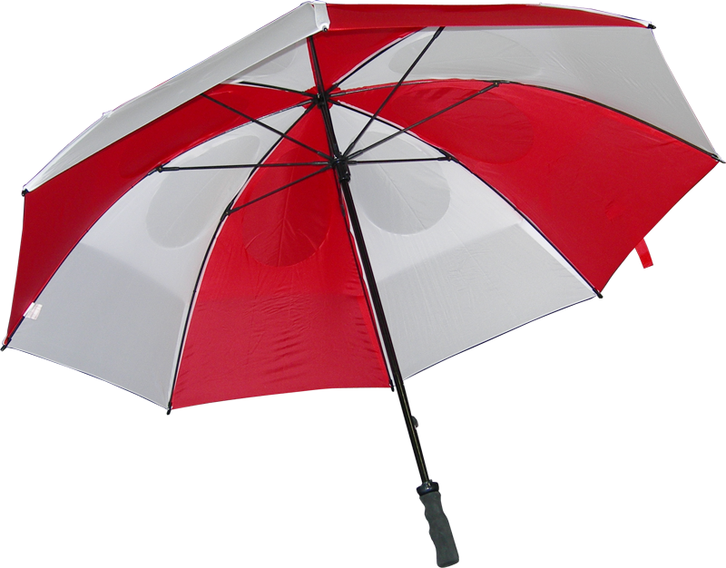 Gustbuster Golf Red/white - Red And White Umbrella Transparent (800x626), Png Download